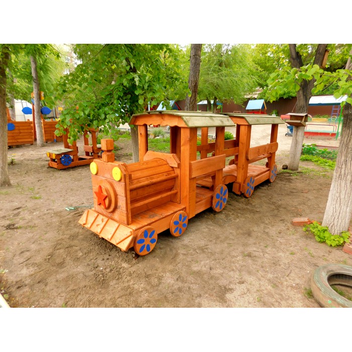 Игровые детские площадки, Уютный дворик, Купить Паровозик с вагончиком ИО -  03 с доставкой и установкой